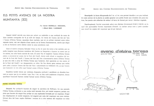 Topografies: Avenc d’Alzina Teresa