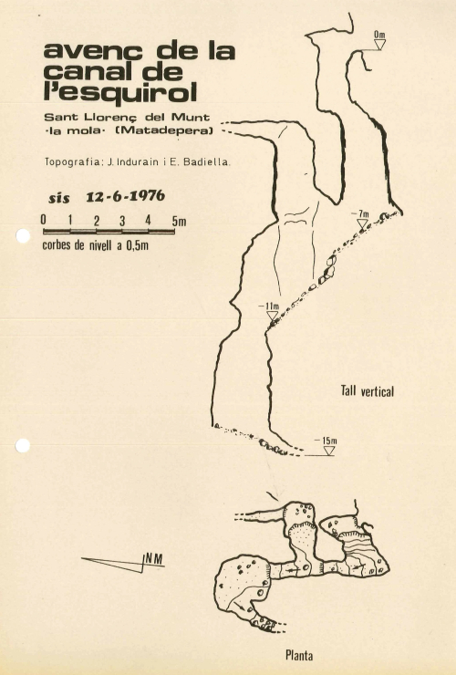 Topografies: Avenc de la Canal de l’Esquirol