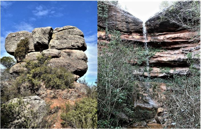 Camí del Cargol, el Castellot. avenc i balma dels Codolosos i salt de la Blanquera