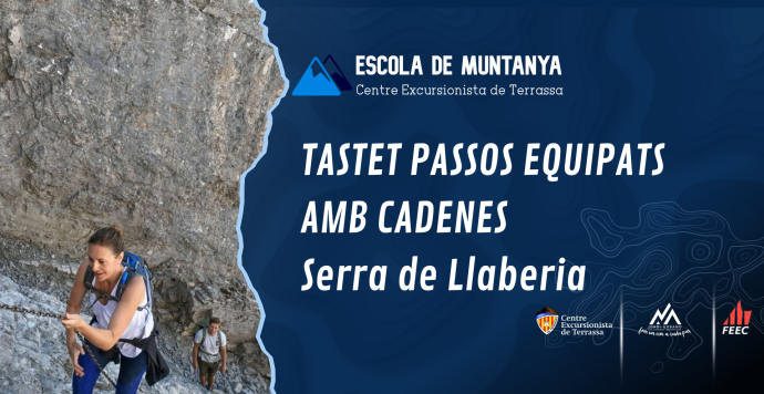 Tastet de passos equipats amb cadenes per la Serra de Llaberia