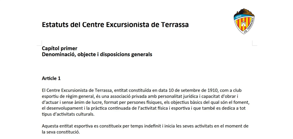 Els nostres estatuts i el reglament de règim intern