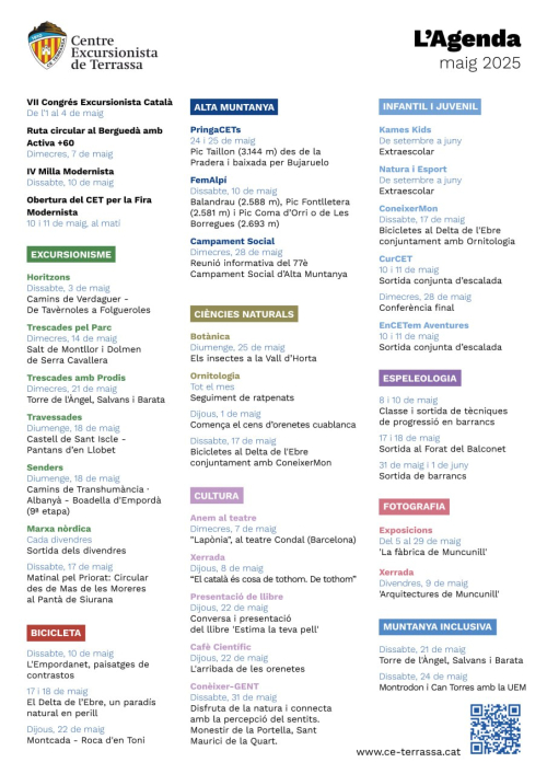 L'agenda: Maig 2025