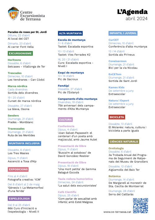 L'agenda: Abril 2024
