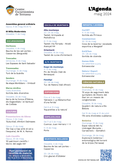 L'agenda: Maig 2024