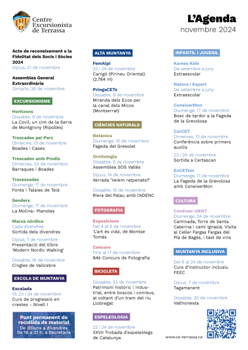 L'agenda: Novembre 2024