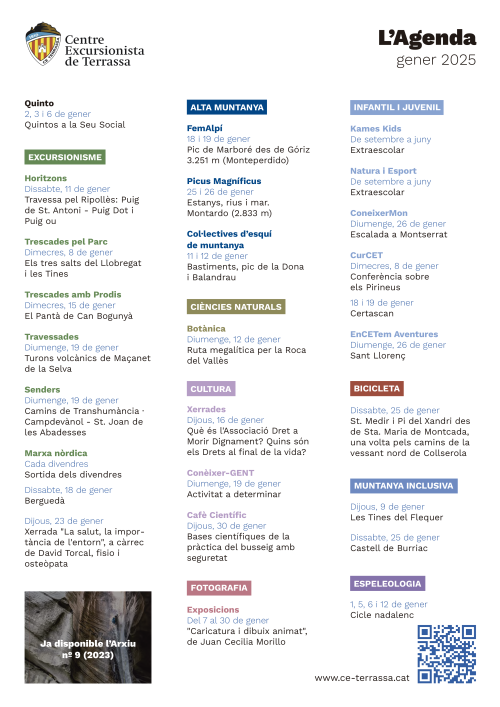L'agenda: Gener 2025