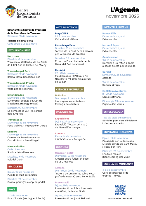 L'agenda: Novembre 2025