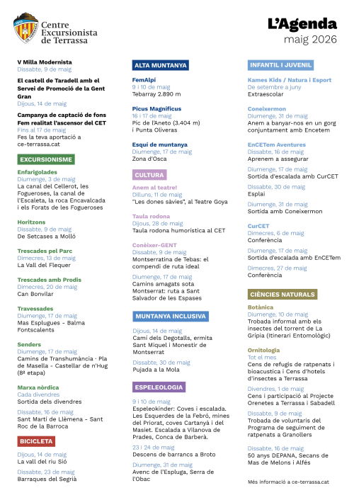 L'agenda: Agenda maig 2026