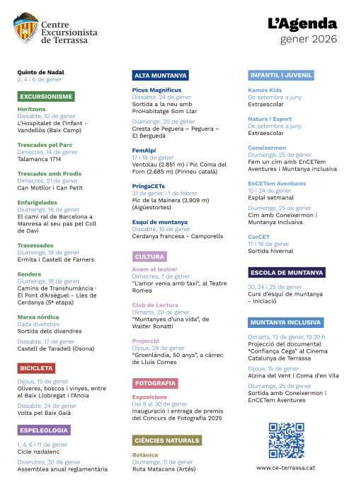 L'agenda: Agenda gener 2026